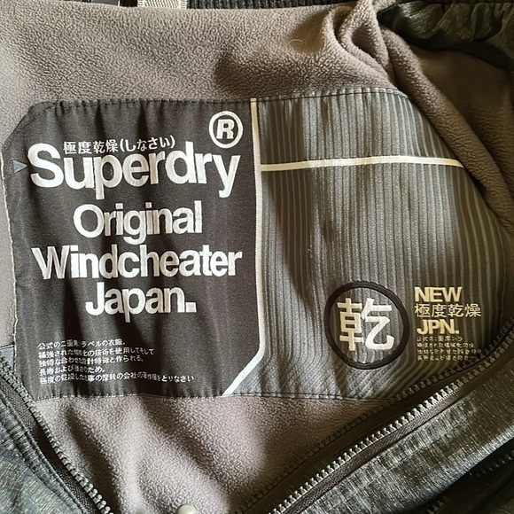 Superdry Original Windcheater Winter Jacket Coat Charcoal Grey Men Small - Picture 3 of 14
